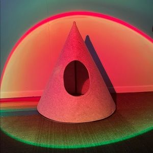 Cozy felt cat/small dog house. Teepee style.